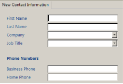 Contact information input form
