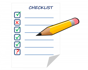 a checklist and a yellow pencil