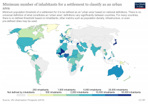 map of urban areas around the world